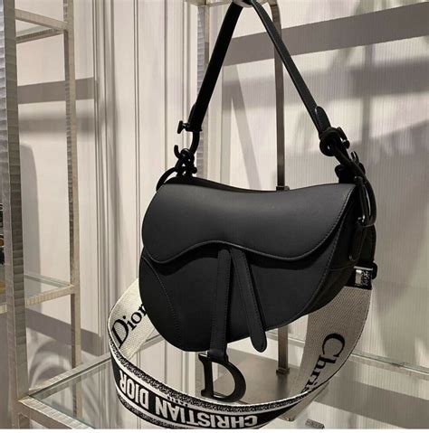 all black dior saddle|Dior saddle bag matte black.